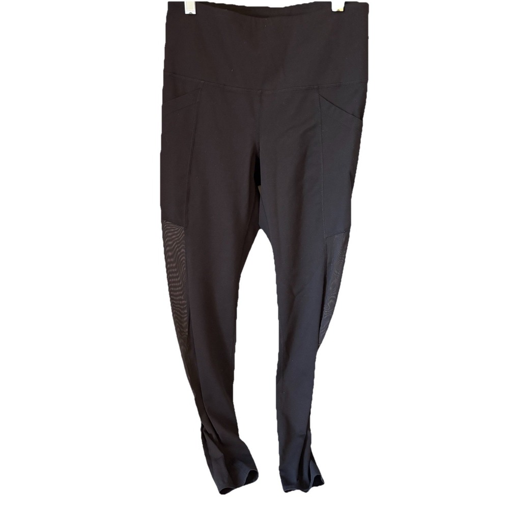JOYLAB LEGGINGS MESH Sides WOMENS Black Size Med 10" Rise 28" Inseam Athletisure